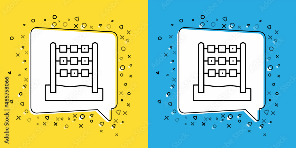 Poster set line tic tac toe game icon isolated on yellow and blue background. vector