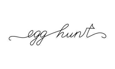 Easter day design. Continuous One Line Egg hunt. Vector illustration for poster, card, banner and other.