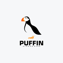 Puffin Bird Logo Vector Design. Animal Logo Concept. Creative Design Template

