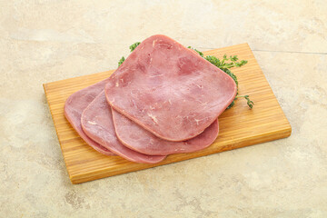 Sliced Beef Ham over board
