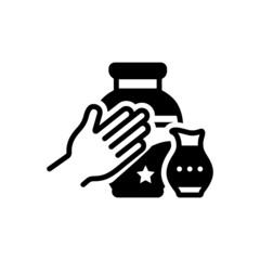 Black solid icon for handmade