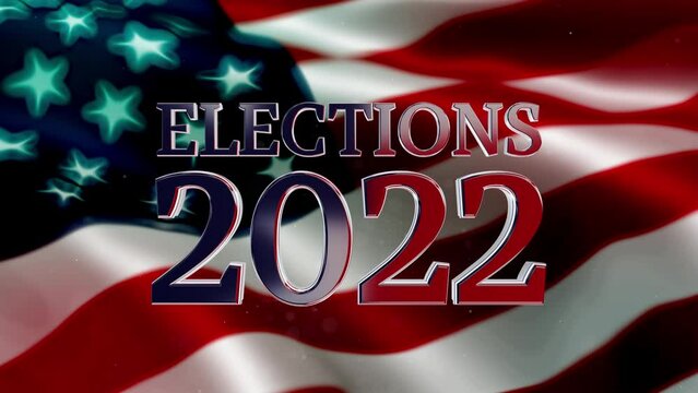 3D animation for Elections 2022, U.S midterms with US flag in the background