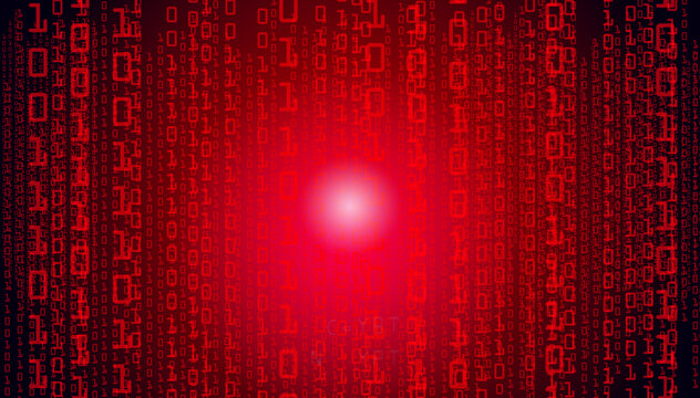 Red Binary Code Computer