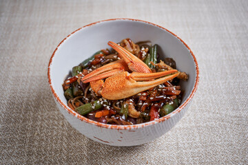 claws of cancer with vegetables