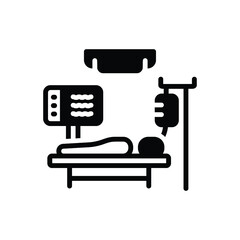 Black solid icon for patient

