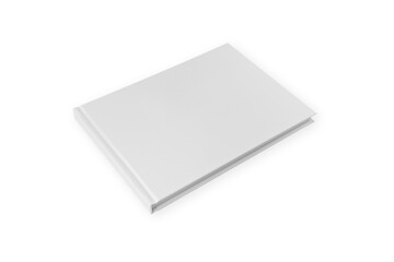 Blank white book mockup for photo album or portfolio isolated on white background. 3d rendering.