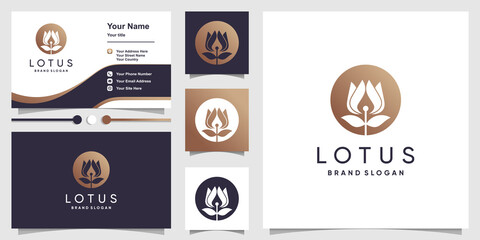 Lotus logo concept with fresh and unique style Premium Vector