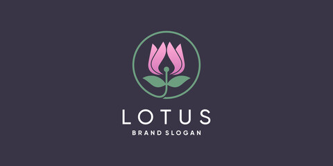 Lotus logo concept with fresh and unique style Premium Vector