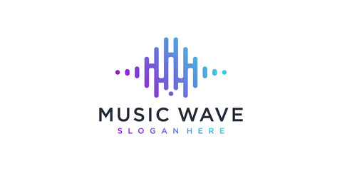 Music logo concept with modern style Premium Vector