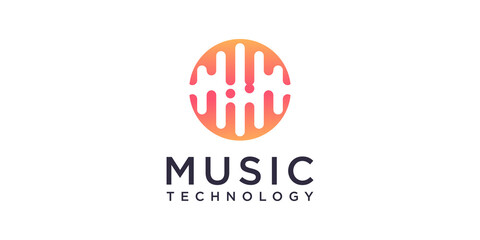 Music logo concept with modern style Premium Vector