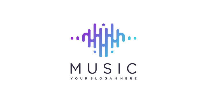 Music logo concept with modern style Premium Vector