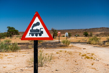 Road sign in the desert