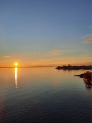 sunset over the lake