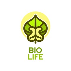 bio life plant nature logo concept design illustration