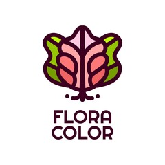 color flora flower nature logo concept design illustration