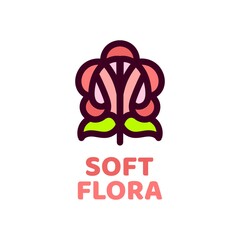 soft flora flower nature logo concept design illustration