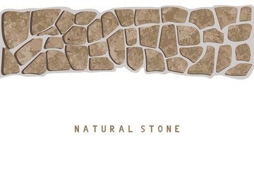 Natural stone footpath. Sandstone garden design. Vector.
