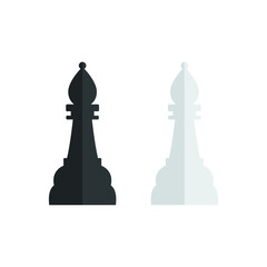 The Bishop icon vector chess pieces. Chessmen figure. 