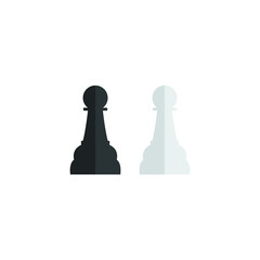  The Pawn icon vector chess pieces. Chessmen figure. 