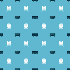 Set Bus and Train on seamless pattern. Vector