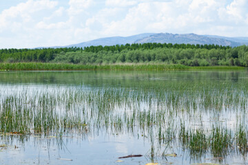 Civril, Denizli, Turkey - May 08 2016: Civril Isikli Lake in Denizli