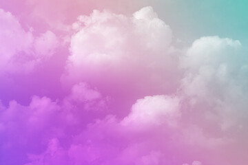 Blue Pink sky with white clouds