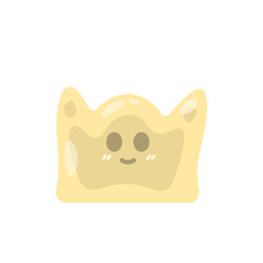 illustration of a funny, cute, and adorable yellow slime monster. jelly monsters. character. flat cartoon style. vector design. emoji, sticker, element