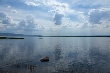 Civril, Denizli, Turkey - May 08 2016: Civril Isikli Lake in Denizli