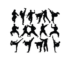 Karate Sport Silhouettes, art vector design
