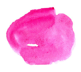 Abstract pink watercolor background. Hand drawn watercolor spot with brush strokes