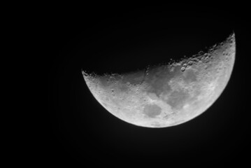 photograph of the crescent moon