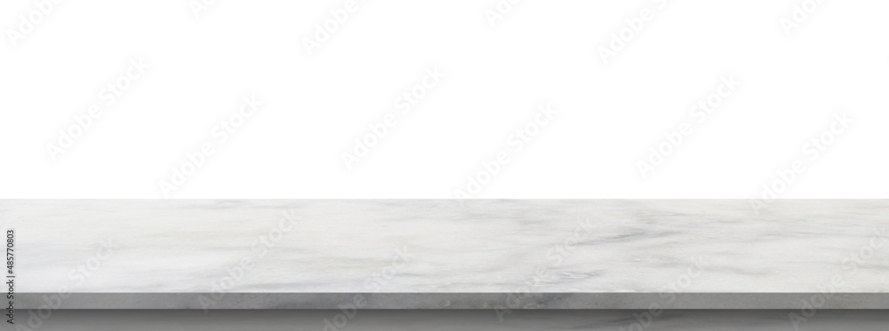 Wall mural white marble stone table top isolated on white background for product display - Wall murals