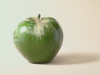green apple close-up, healthy food, natural vitamins