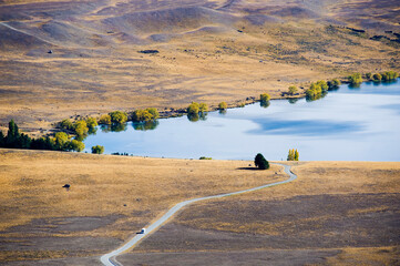 Photo of a Road Trip in a Caravan at Lake Alexandrina in South Island, New Zealand