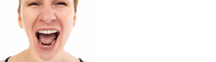 Obraz premium middle-aged woman with a wide white smile on her face