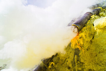 Kawah Ijen Volcano, Java, Indonesia, Asia