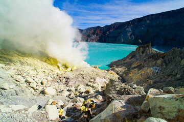 Kawah Ijen Volcano, Java, Indonesia, Asia