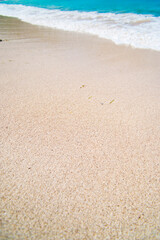 White Sands at Mawun Beach in the South of Lombok, a Tropical Paradise, Indonesia, Asia, background with copy space