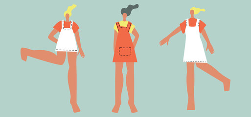 Vector illustration with dancing woman