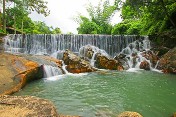 beautiful waterfall in thailand forest