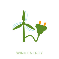 Wind Energy flat icon. Colored element sign from clean energy collection. Flat Wind Energy icon sign for web design, infographics and more.