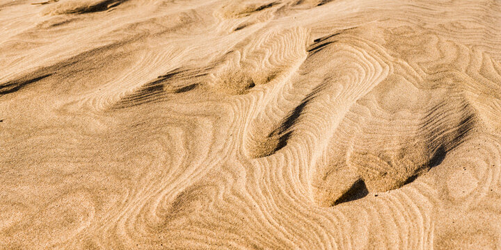 Close Up Panoramic Photo of Sand Patterns at Wharariki Beach, Golden Bay, South Island, New Zealand