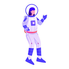 Fototapeta na wymiar Explaining Astronaut Illustration