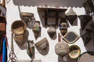 Lamps for sale, Essaouira, formerly Mogador, UNESCO World Heritage Site, Morocco, Africa