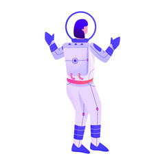 Standing Astronaut with Two HandIllustration