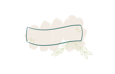 Banner for text, background with empty space. Hand drawn header, ribbon, frame. Vector design decoration.	