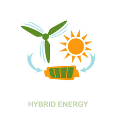 Hybrid Energy flat icon. Colored element sign from clean energy collection. Flat Hybrid Energy icon sign for web design, infographics and more.