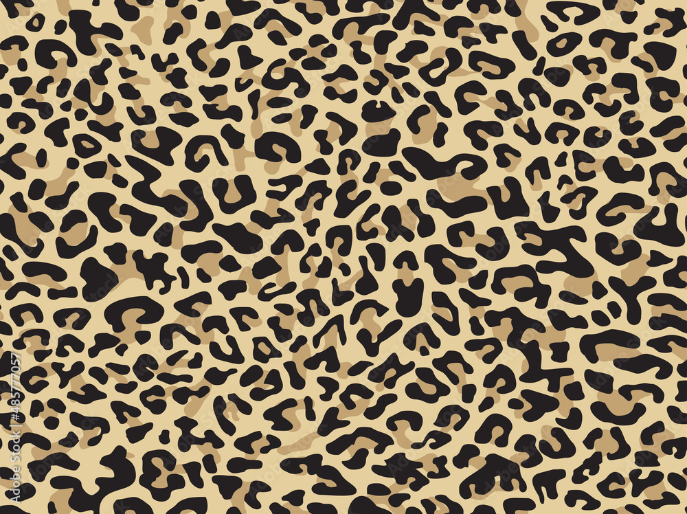 Aufkleber leopard skin seamless pattern. endless texture from spots on a light background. print on fabric and