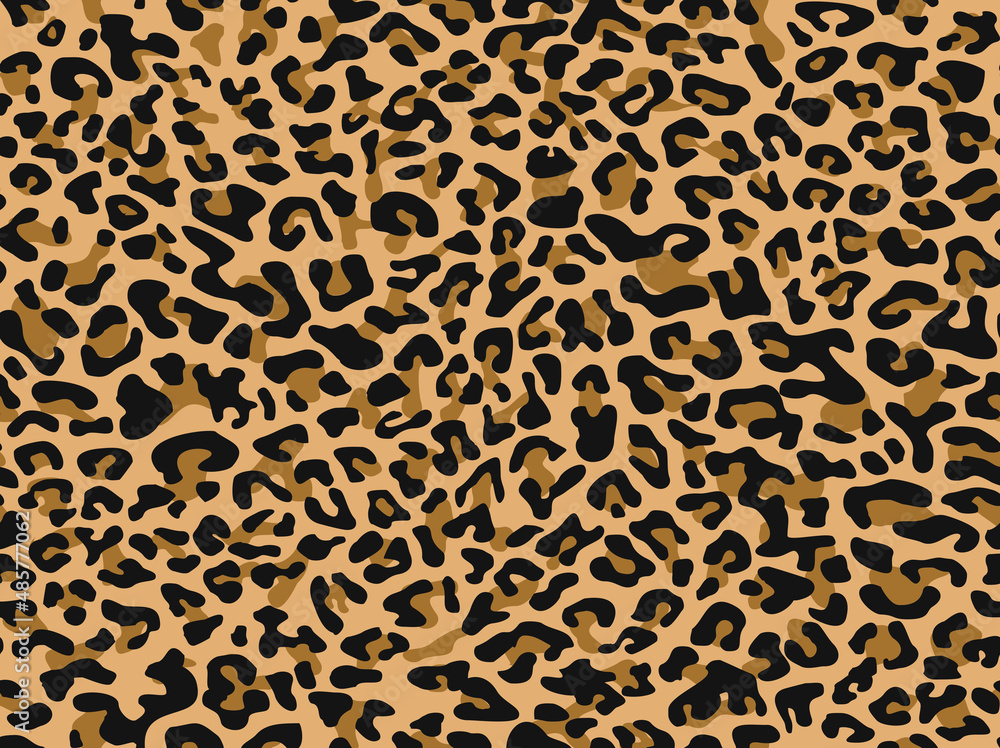 Aufkleber leopard skin seamless pattern. endless texture from spots on a light background. print on fabric and
