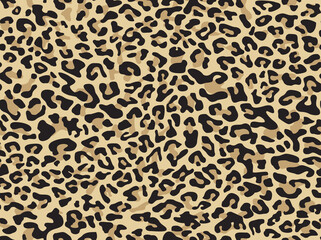 Leopard skin seamless pattern. Endless texture from spots on a light background. Print on fabric and textiles. Vector background
